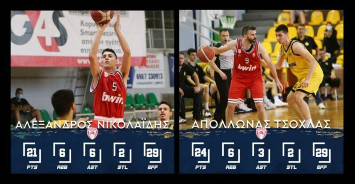 Α2 Ανδρών: Διπλός MVP από τον Ολυμπιακό Β&#039;