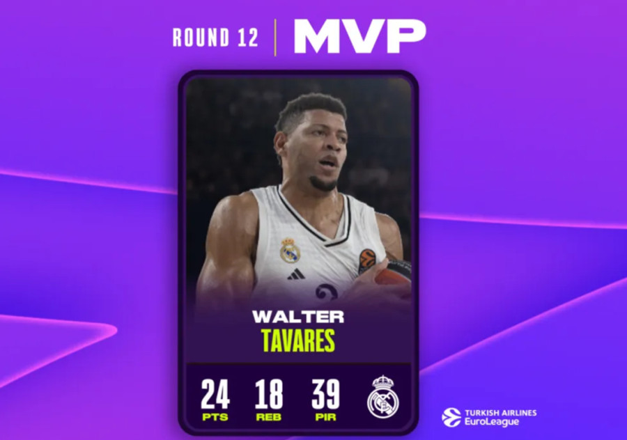 Ο Έντι Ταβάρες MVP της 12ης αγωνιστικής στη EuroLeague