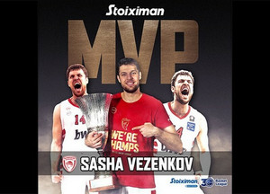 Stoiximan MVP ο Σάσα Βεζένκοφ