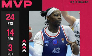 MVP της 16ης αγωνιστικής η Ανίσα Τζορτζ - Οι κορυφαίες των αριθμών