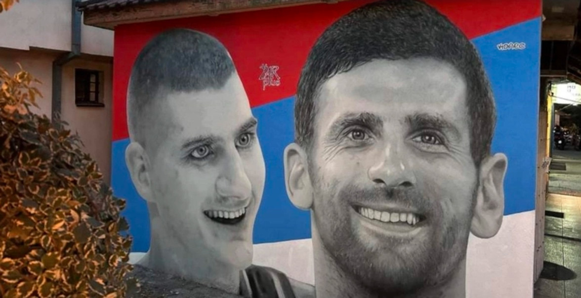 Εντυπωσιακό graffiti για Τζόκοβιτς-Γιόκιτς στο Βελιγράδι