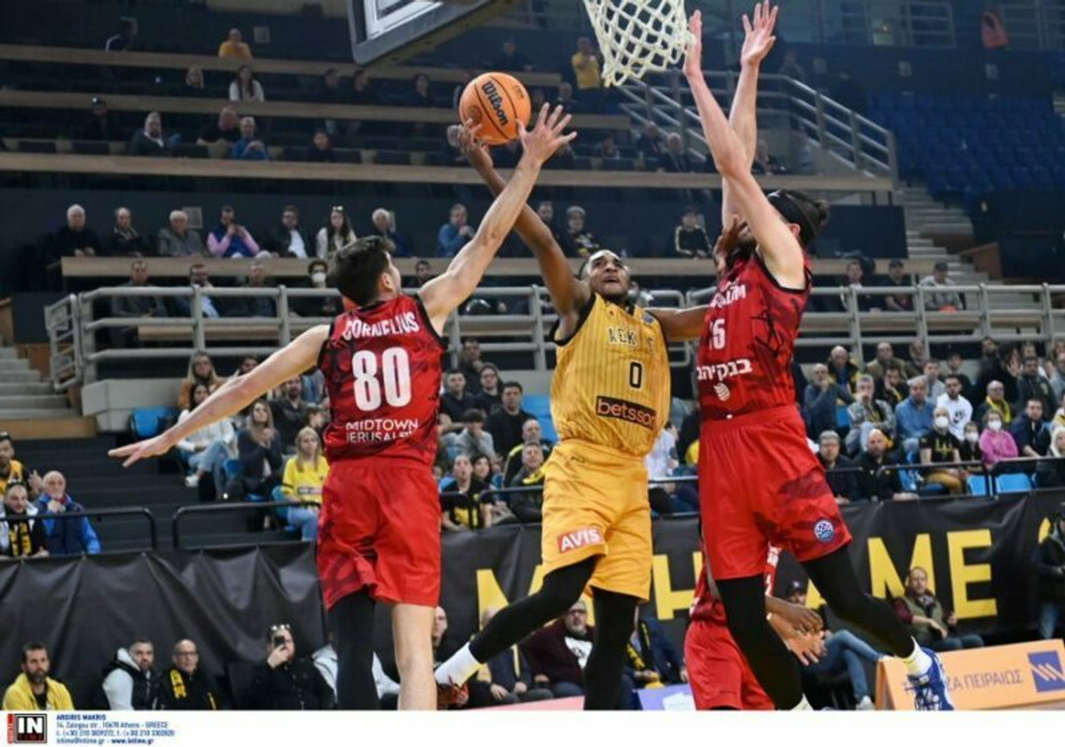 AEK-Χάποελ Ιερουσαλήμ: Προβάδισμα με τα τρίποντα Φλιώνη-Λεμάρ (video)
