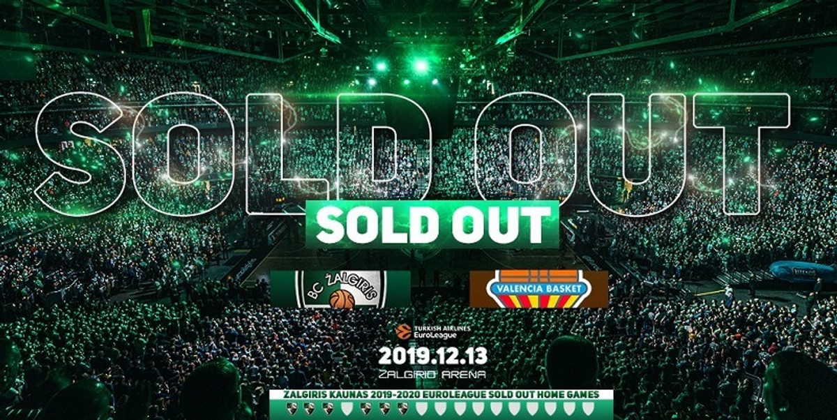 Ζαλγκίρις: Νέο sold out για την πρώτη ομάδα της Euroleague σε εισιτήρια!