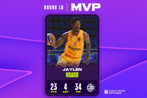 Ο Χoρντ της Μακάμπι MVP της 18ης αγωνιστικής