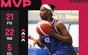 Α1 Γυναικών: KYANA MVP η Ανίσα Τζoρτζ του Πρωτέα Βούλας