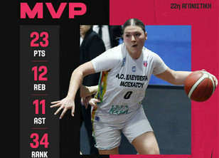 Α1 Γυναικών: KYANA MVP της 22ης Αγωνιστικής η Κρίστεν Σπόλιαρ