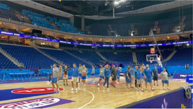 Εθνική: Η προπόνηση στη Mercedes-Benz Arena πριν τον προημιτελικό με τη Γερμανία (vid)