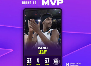Ο ΛεΝτέι το MVP κι ο Σορτς το ρεκόρ στη 15η αγωνιστική