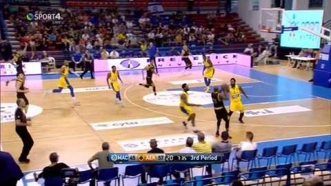 Τα highlights του ΑΕΚ-Μακάμπι 99-95