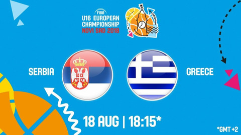 Live TV: Σερβία-Ελλάδα (19.15) για τις θέσεις 5-6 του Eurobasket U16!