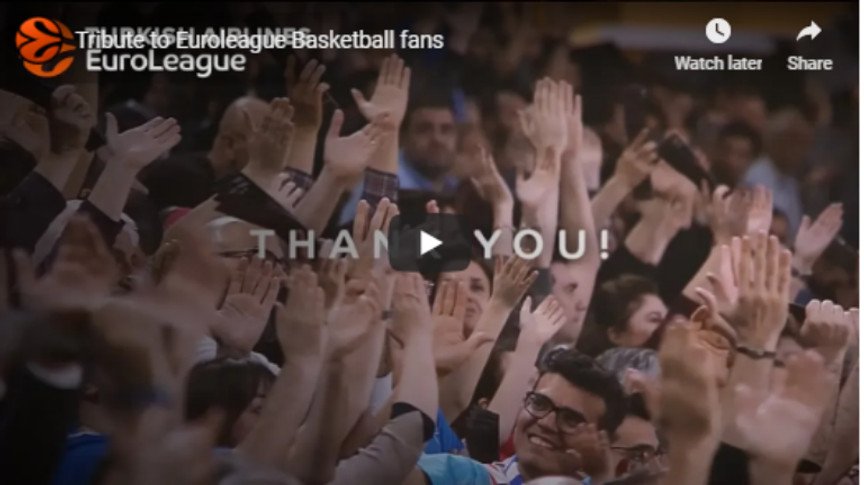 Το ευχαριστώ της Εuroleague στους φιλάθλους όλων των ομάδων (video)