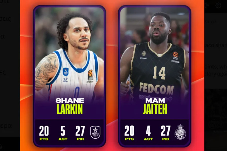 Λάρκιν και Τζαϊτέ οι MVP των Game 2 των playoffs