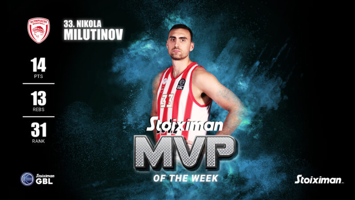 Stoiximan GBL: Ξανά MVP of the Week με νταμπλ-νταμπλ ο Μιλουτίνοβ (vid)