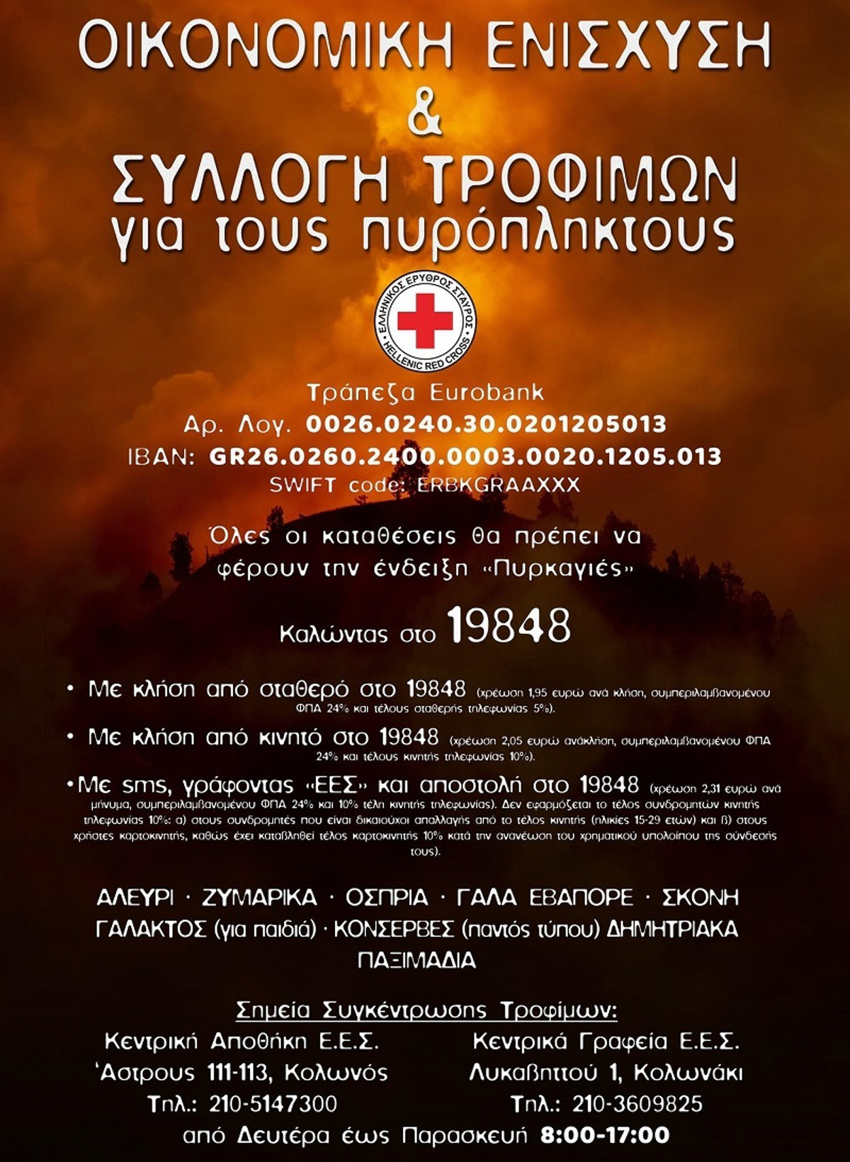 ΕΣΑΚΕ: Στο πλευρό των πυρόπληκτων ο Ελληνικός Ερυθρός Σταυρός