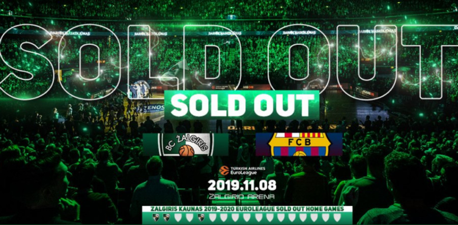 Sold-out το Ζαλγκίρις-Μπαρτσελόνα της 8ης Νοεμβρίου! (pic)