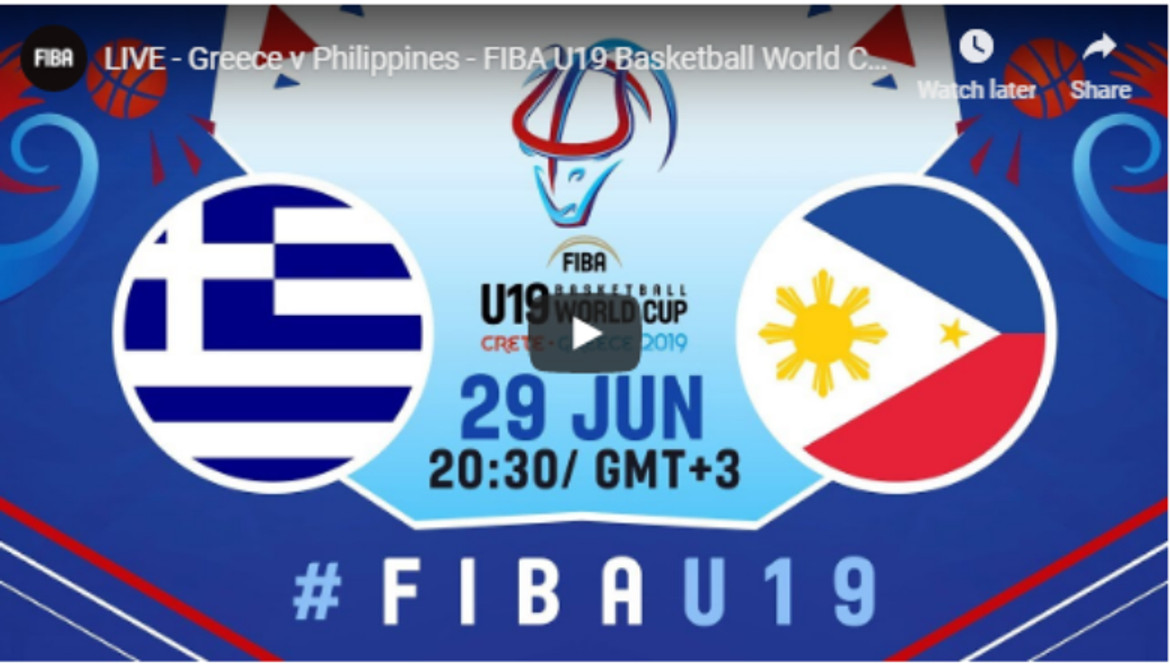 Live streaming: Δείτε ζωντανά το Ελλάδα-Φιλιππίνες U19