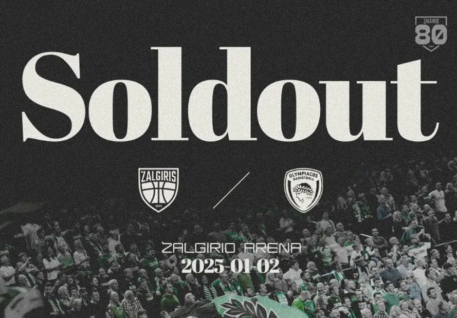 Ζαλγκίρις Κάουνας: Sold out ο αποψινός αγώνας με τον Ολυμπιακό (pic)