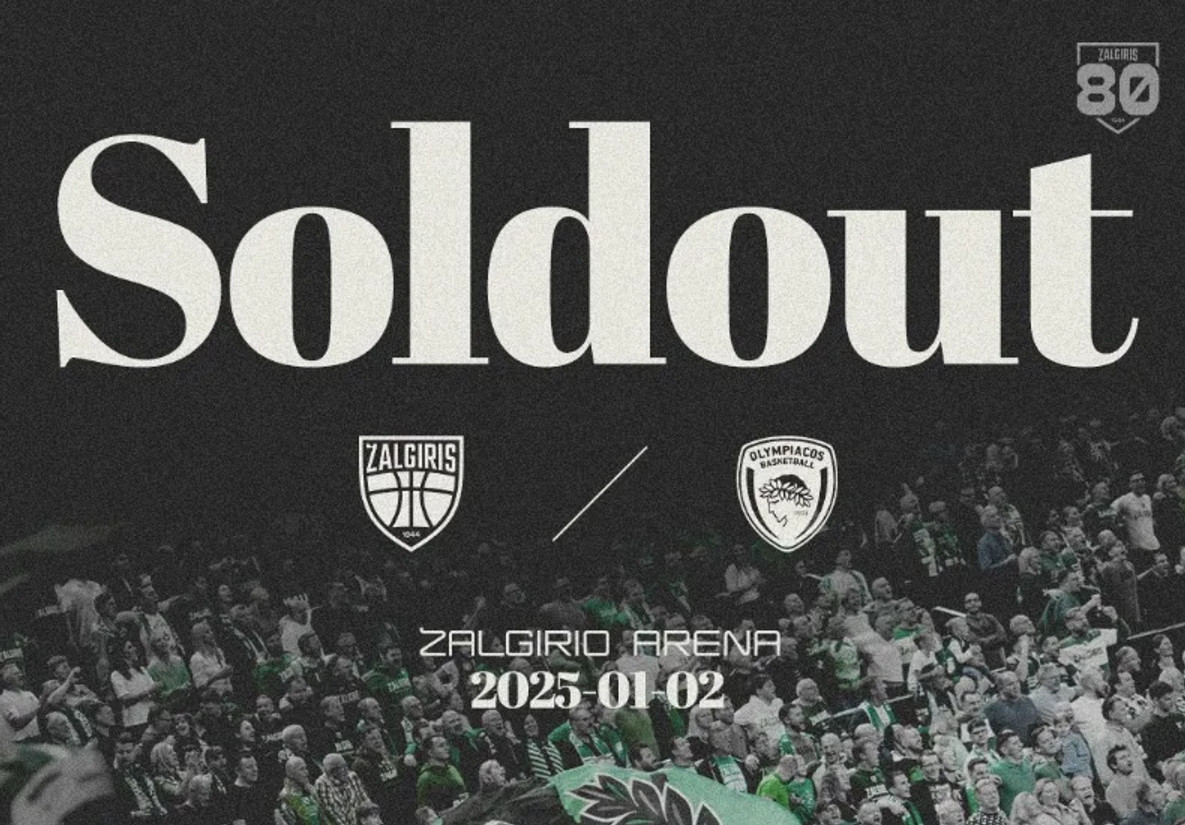 Ζαλγκίρις Κάουνας: Sold out ο αποψινός αγώνας με τον Ολυμπιακό (pic)