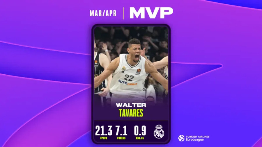 EuroLeague: MVP Μαρτίου και Απριλίου ο Ταβάρες