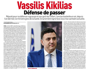 L&#039;Equipe: Αφιέρωμα στην άμυνα της Ελλάδας στον κορονοϊό με τον Β.Κικίλια στην πρώτη γραμμή!