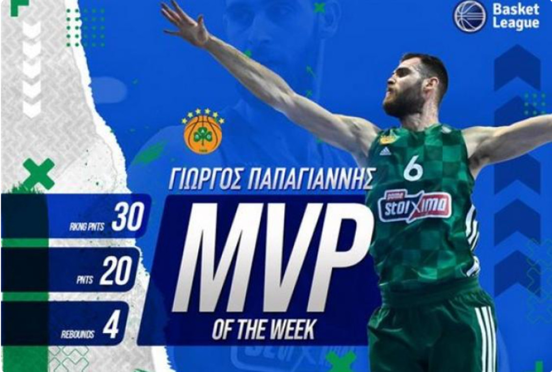 Basket League: MVP της 6ης αγωνιστικής ο Γιώργος Παπαγιάννης