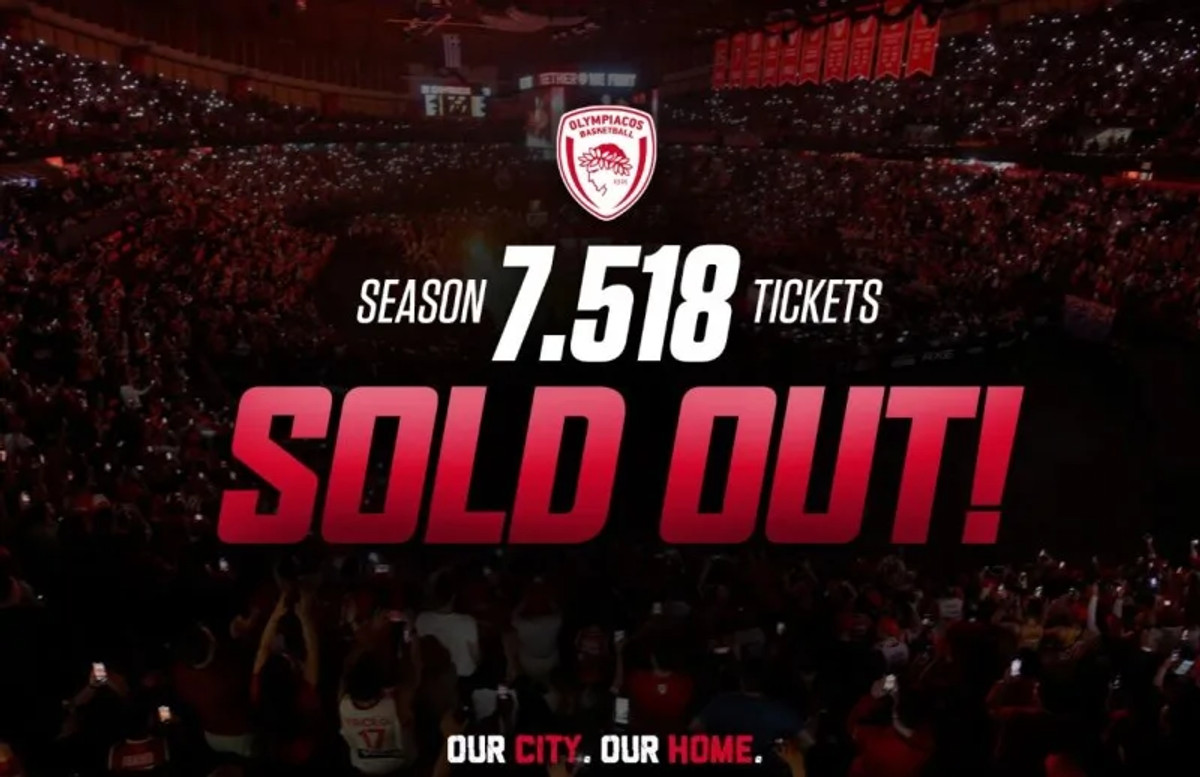 Ολυμπιακός: Sold out στα 400 επιπλέον διαρκείας, έφτασε στα 7.518