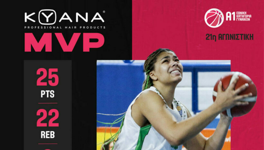 Α1 Γυναικών: KYANA MVP της 21ης Αγωνιστικής η Μίγια Μπέρκμαν