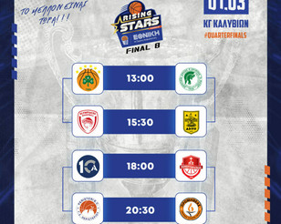 Live streaming στο Final-8 του Rising Stars: Περιστέρι-Προμηθέας (20:30)