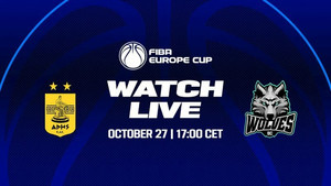 LIVE STREAMING: Άρης-BC Wolves στις 18:00 για τα προκριματικά του FIBA Europe Cup