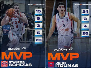 Elite League: MVP της 20ής αγωνιστικής οι Ιτούνας και Σχίζας